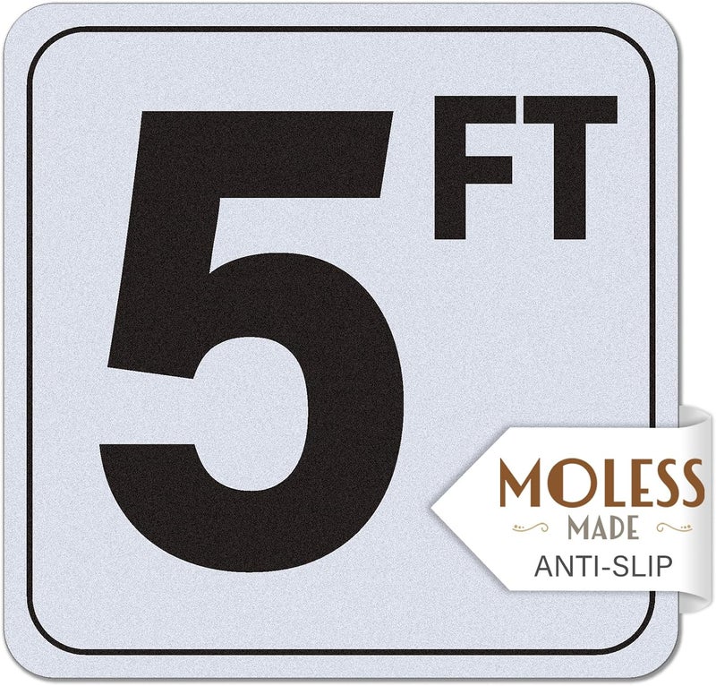 MOLESS 5FT Pool Depth Marker Stickers – 6x6″ Anti-Slip Vinyl Tile Stickers for Swimming Pool Safety Signs, Adhesive Pool Depth Markers for Decks, 5 FT (1 Pack) - Image 1